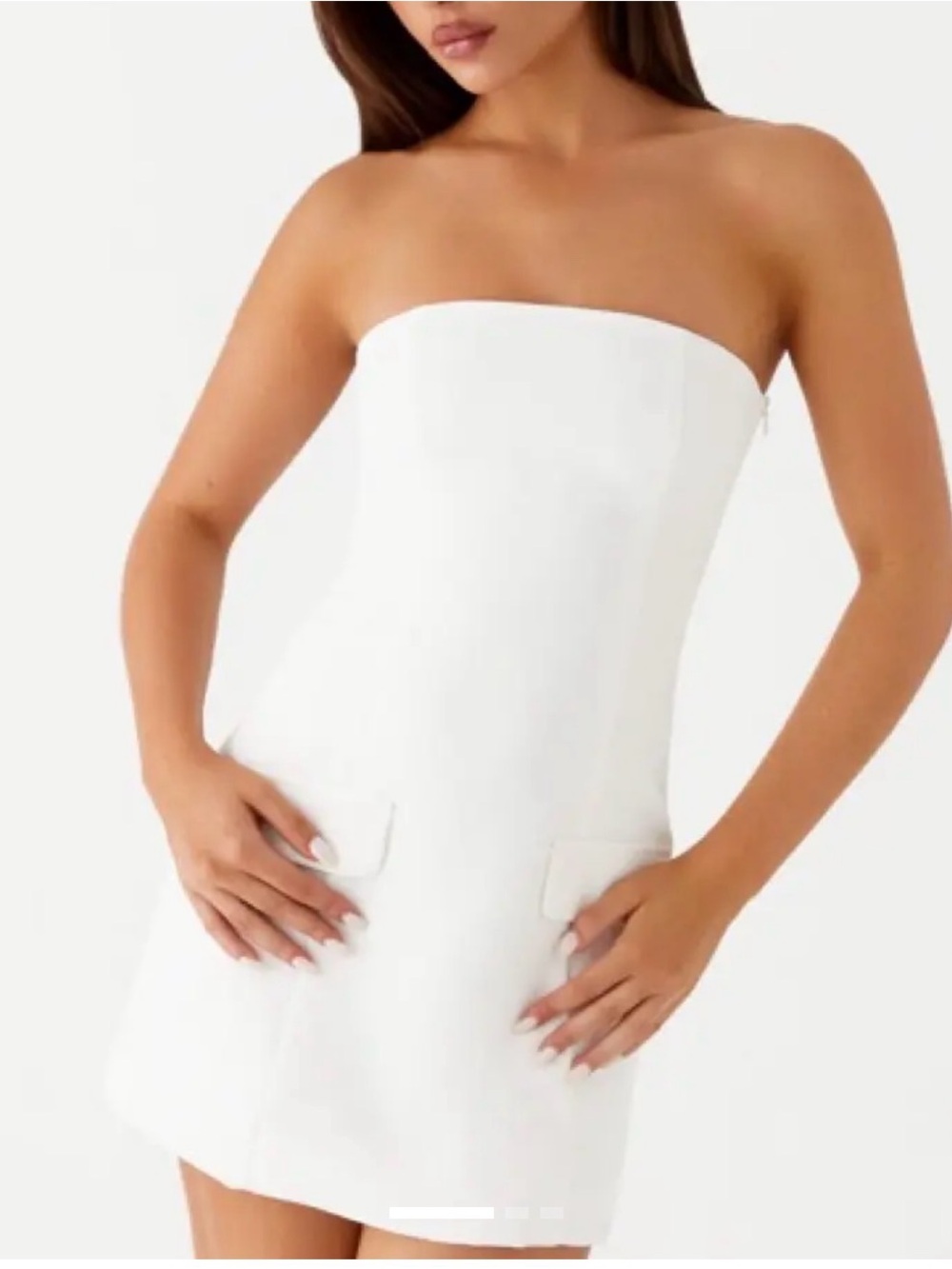 Peppermayo Allora White Strapless Mini Dress NWT US 12